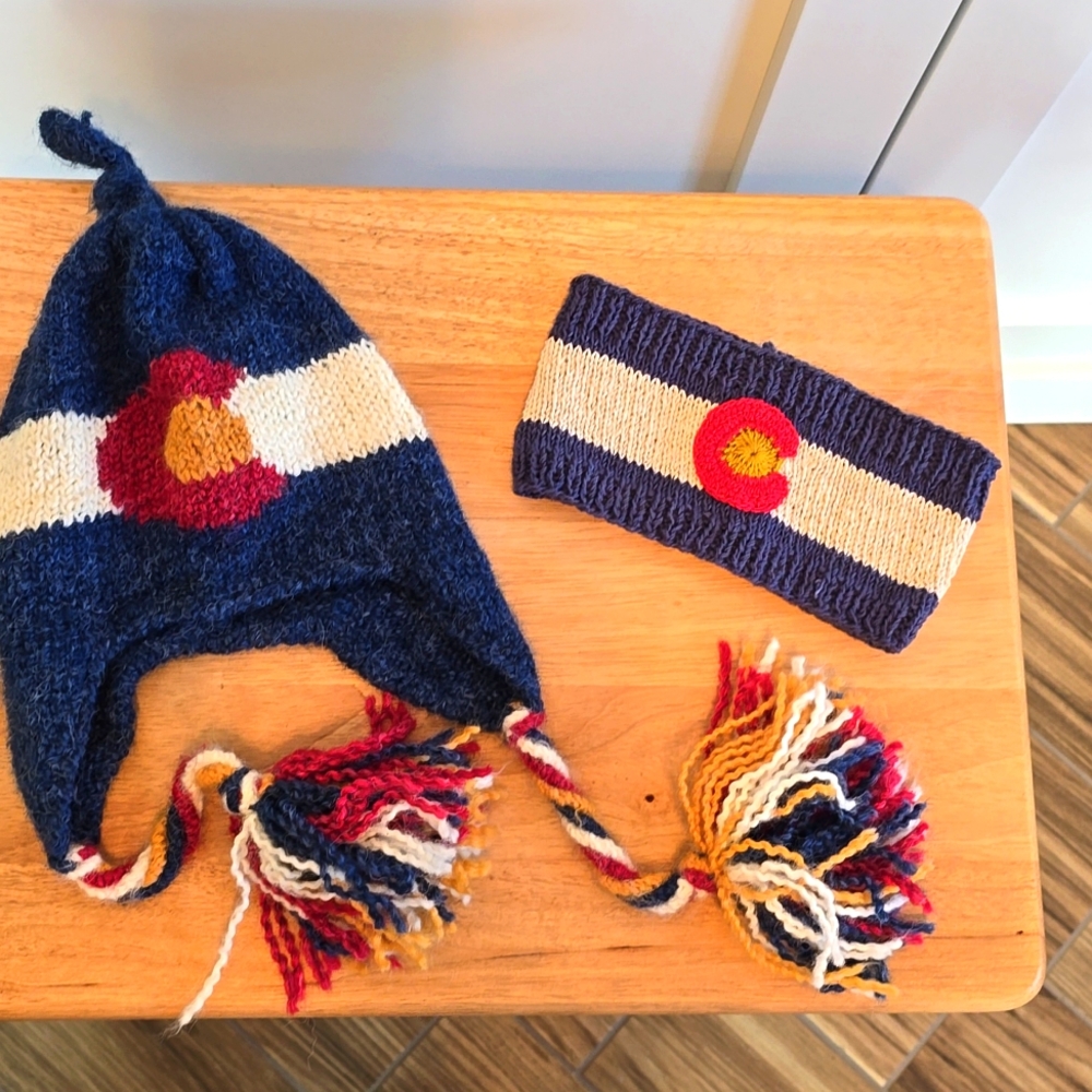 Set of Colorado head warmers. Hat and ear cover